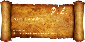 Puhr Leonárd névjegykártya